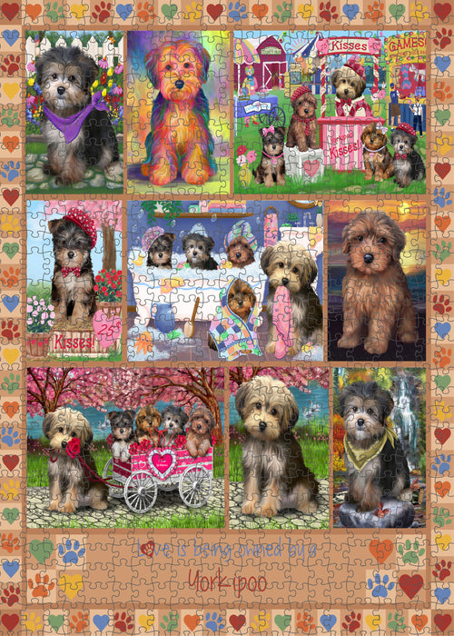 Love is Being Owned Yorkipoo Dog Beige Puzzle with Photo Tin PUZL98716
