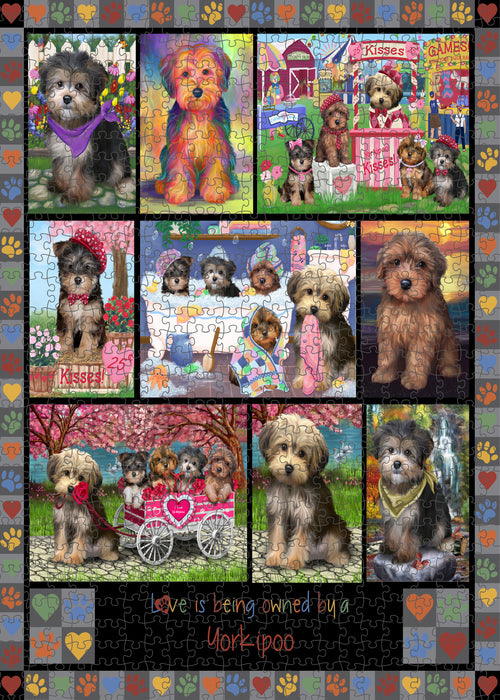 Love is Being Owned Yorkipoo Dog Grey Puzzle with Photo Tin PUZL98720