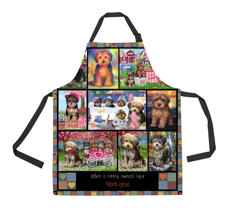 Love is Being Owned Yorkipoo Dog Grey Apron