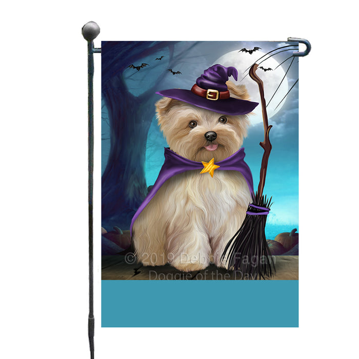 Personalized Happy Halloween Trick or Treat Yorkipoo Dog Witch Custom Garden Flag GFLG64606