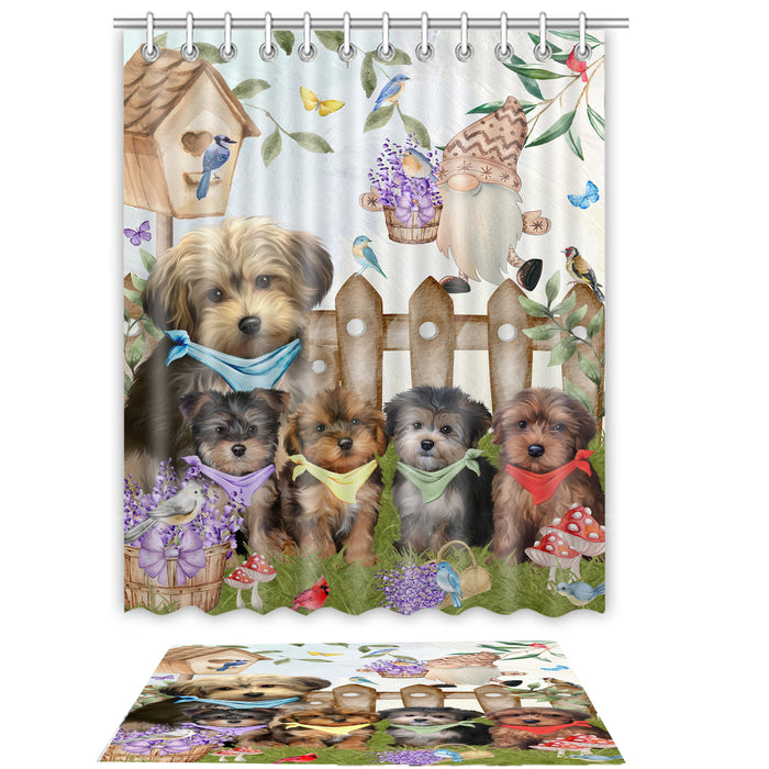 Yorkipoo Shower Curtain with Bath Mat Set: Explore a Variety of Designs, Personalized, Custom, Curtains and Rug Bathroom Decor, Dog and Pet Lovers Gift