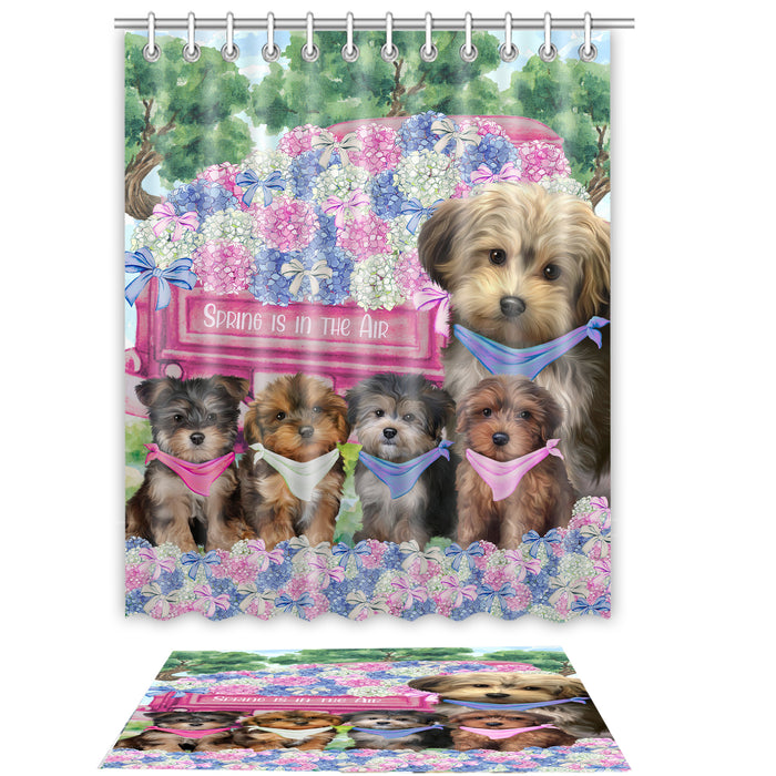 Yorkipoo Shower Curtain with Bath Mat Set: Explore a Variety of Designs, Personalized, Custom, Curtains and Rug Bathroom Decor, Dog and Pet Lovers Gift