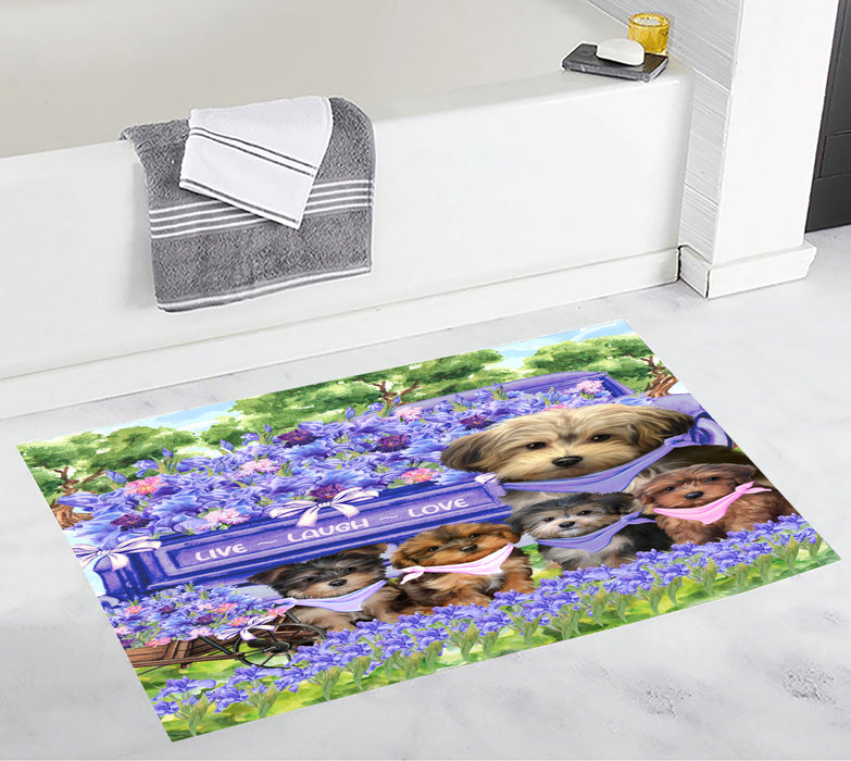 Yorkipoo Bath Mat: Non-Slip Bathroom Rug Mats, Custom, Explore a Variety of Designs, Personalized, Gift for Pet and Dog Lovers