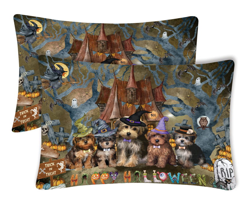 Yorkipoo Pillow Case: Explore a Variety of Designs, Custom, Standard Pillowcases Set of 2, Personalized, Halloween Gift for Pet and Dog Lovers