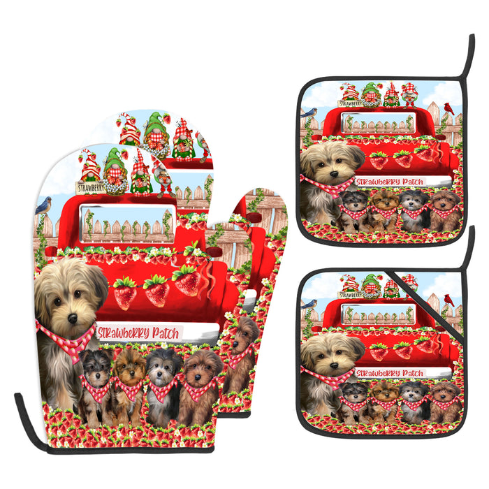 Yorkipoo Oven Mitts and Pot Holder Set, Kitchen Gloves for Cooking with Potholders, Explore a Variety of Custom Designs, Personalized, Pet & Dog Gifts