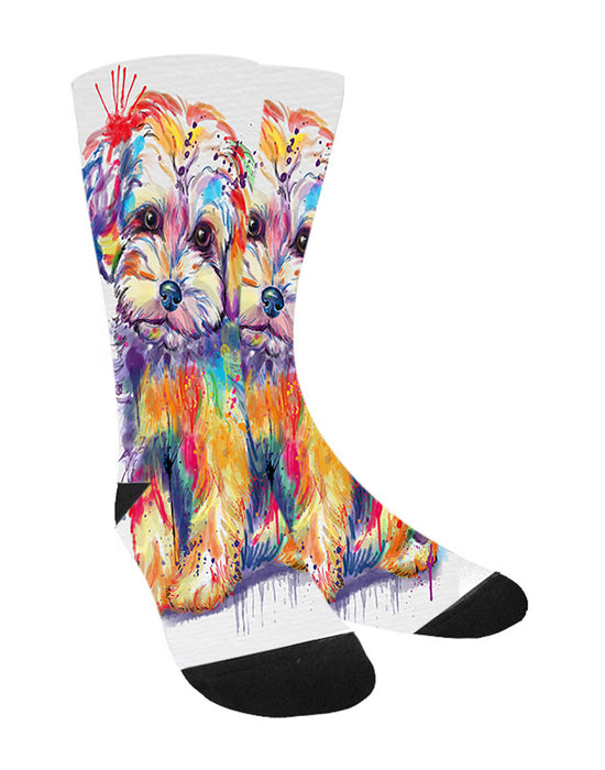 Watercolor Yorkipoo Dog Women's Casual Socks