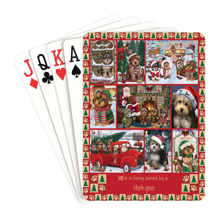 Love is Being Owned Christmas Yorkipoo Dogs Playing Card Decks