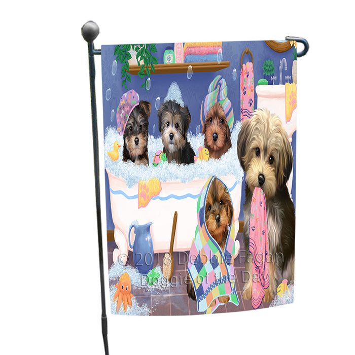 Rub A Dub Dogs In A Tub Yorkipoos Dog Garden Flag GFLG57465