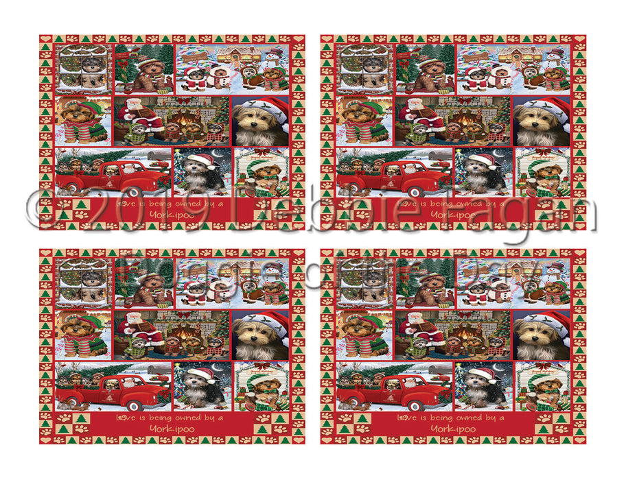 Love is Being Owned Christmas Yorkipoo Dogs Placemat