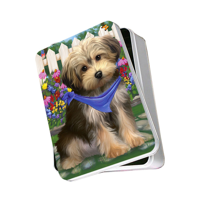 Spring Floral Yorkipoo Dog Photo Storage Tin PITN51845