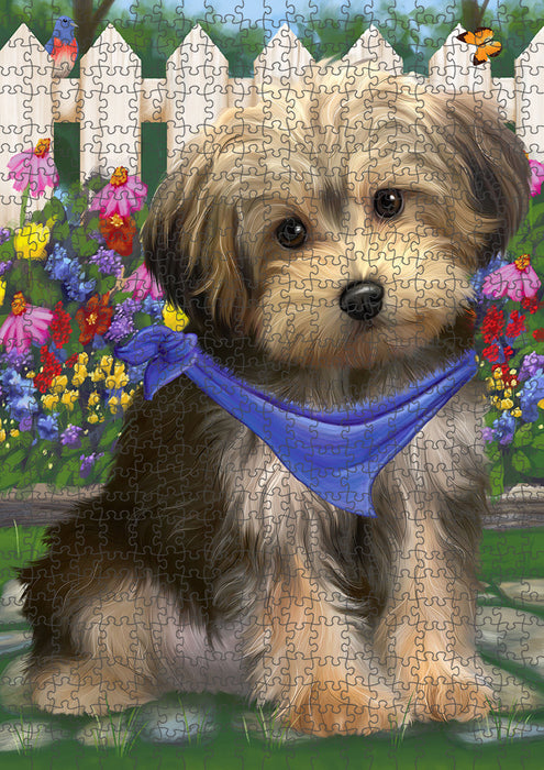 Spring Floral Yorkipoo Dog Puzzle with Photo Tin PUZL54264