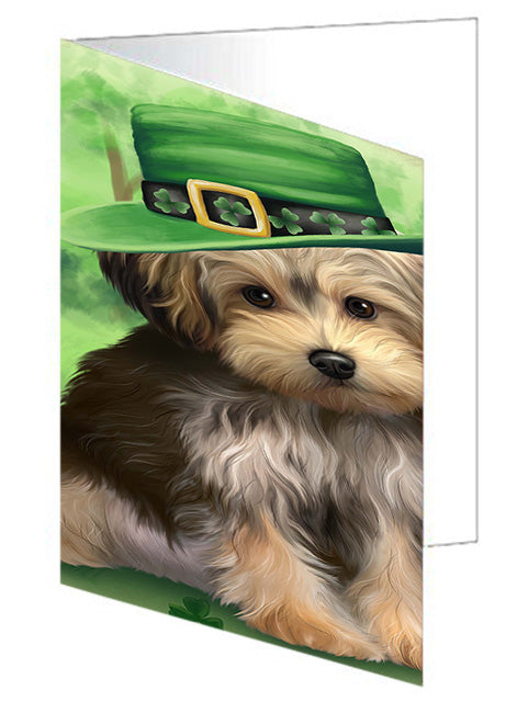 St. Patricks Day Irish Portrait Yorkipoo Dog Handmade Artwork Assorted Pets Greeting Cards and Note Cards with Envelopes for All Occasions and Holiday Seasons GCD52322
