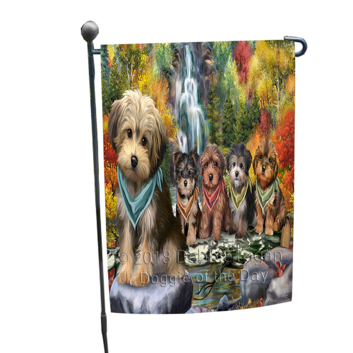 Scenic Waterfall Yorkipoos Dog Garden Flag GFLG50070