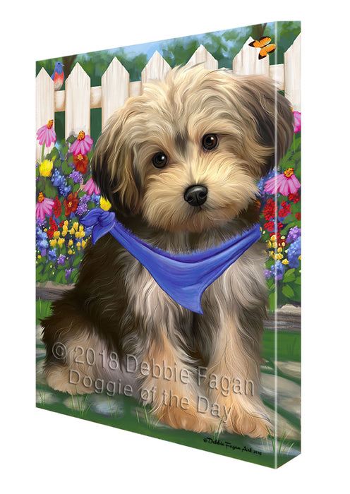 Spring Floral Yorkipoo Dog Canvas Wall Art CVS67426