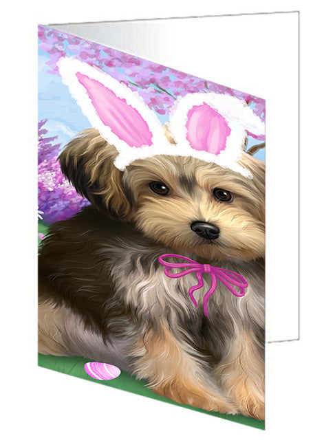 Yorkipoo Dog Easter Holiday Handmade Artwork Assorted Pets Greeting Cards and Note Cards with Envelopes for All Occasions and Holiday Seasons GCD51920