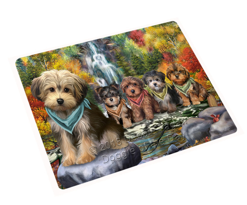 Scenic Waterfall Yorkipoos Dog Cutting Board C54591