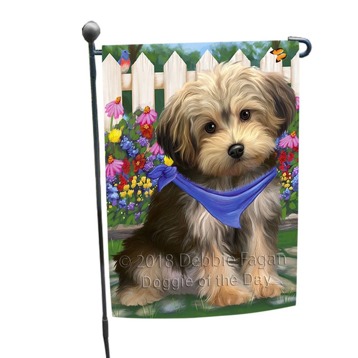 Spring Floral Yorkipoo Dog Garden Flag GFLG50015