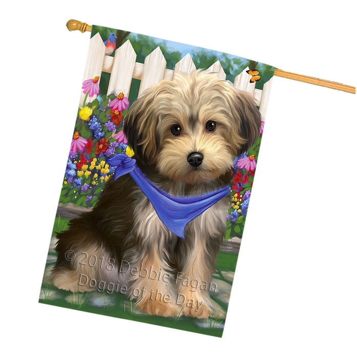 Spring Floral Yorkipoo Dog House Flag FLG50151