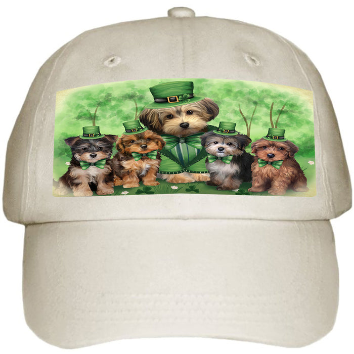 St. Patricks Day Irish Family Portrait Yorkipoos Dog Ball Hat Cap HAT52029