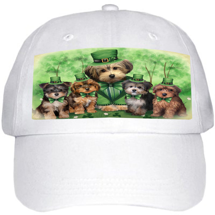 St. Patricks Day Irish Family Portrait Yorkipoos Dog Ball Hat Cap HAT52029