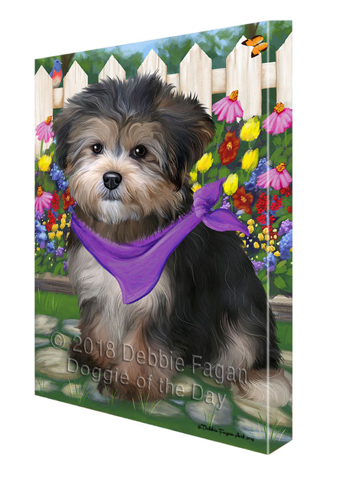 Spring Floral Yorkipoo Dog Canvas Wall Art CVS67435