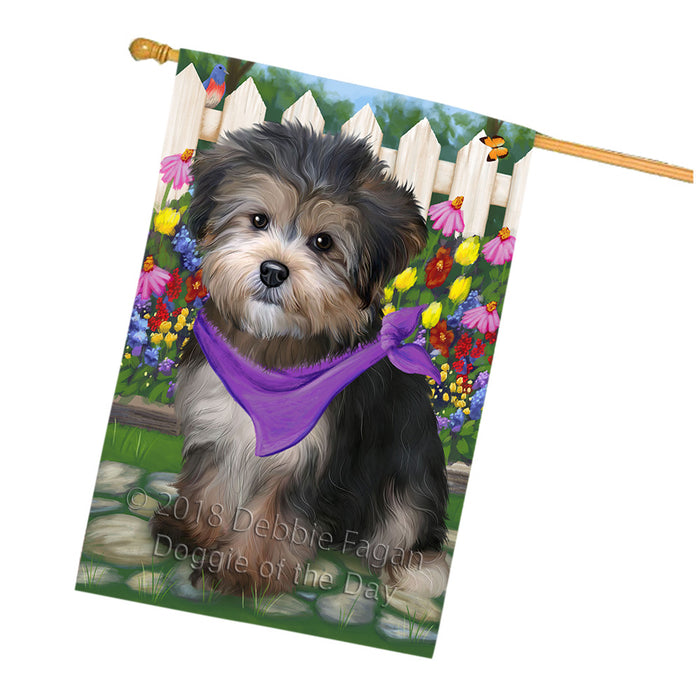 Spring Floral Yorkipoo Dog House Flag FLG50152