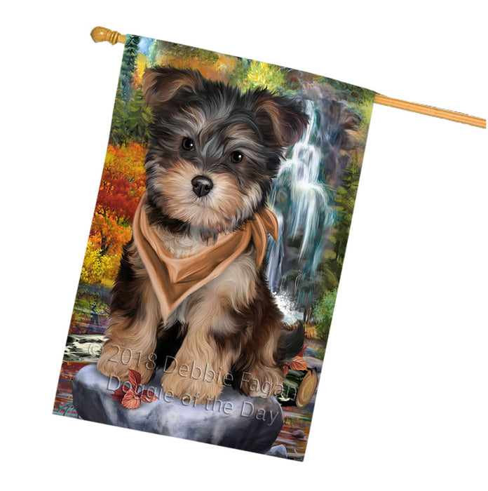 Scenic Waterfall Yorkipoo Dog House Flag FLG50207