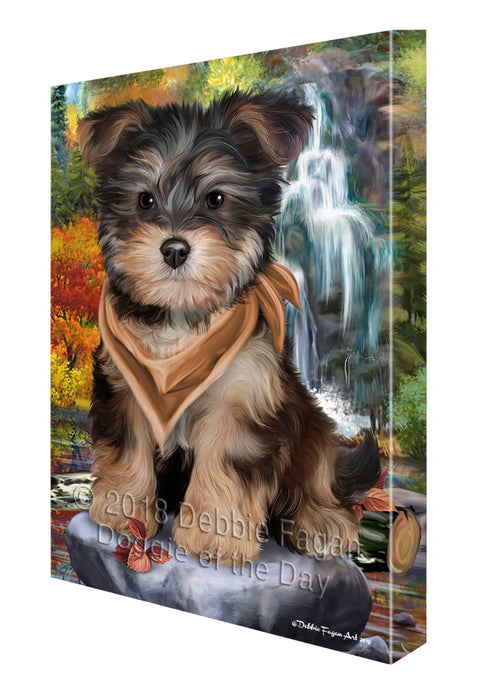 Scenic Waterfall Yorkipoo Dog Canvas Wall Art CVS67930