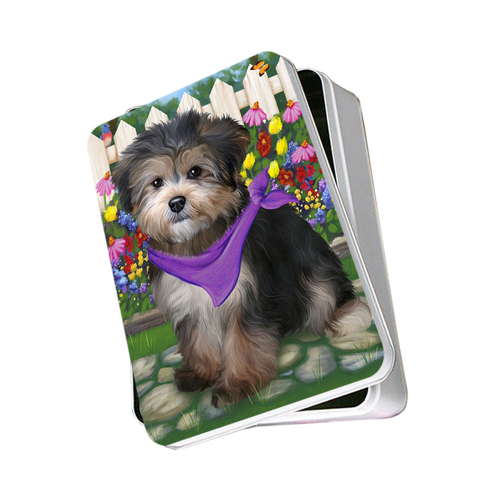 Spring Floral Yorkipoo Dog Photo Storage Tin PITN51846