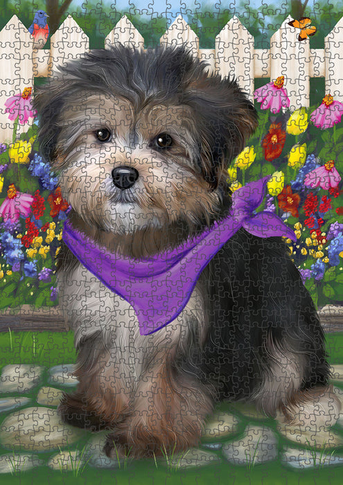 Spring Floral Yorkipoo Dog Puzzle with Photo Tin PUZL54267