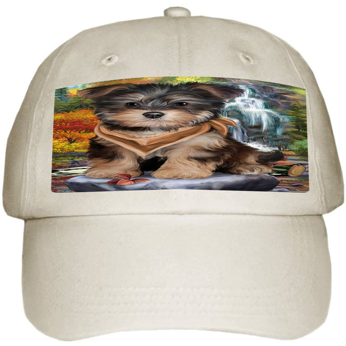 Scenic Waterfall Yorkipoo Dog Ball Hat Cap HAT54303