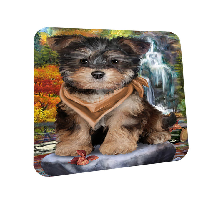 Scenic Waterfall Yorkipoo Dog Coasters Set of 4 CST50149