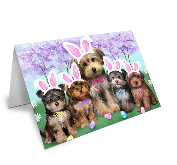 Yorkipoos Dog Easter Holiday Handmade Artwork Assorted Pets Greeting Cards and Note Cards with Envelopes for All Occasions and Holiday Seasons GCD51923