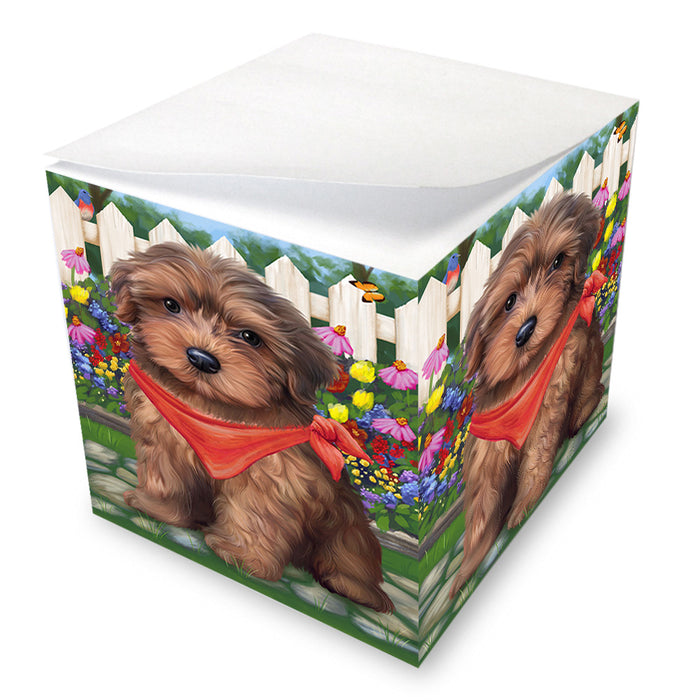 Spring Floral Yorkipoo Dog Note Cube NOC52284