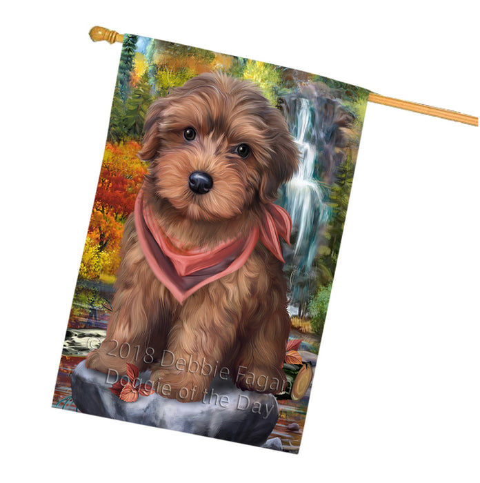 Scenic Waterfall Yorkipoo Dog House Flag FLG50208