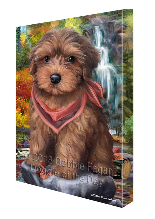 Scenic Waterfall Yorkipoo Dog Canvas Wall Art CVS67939