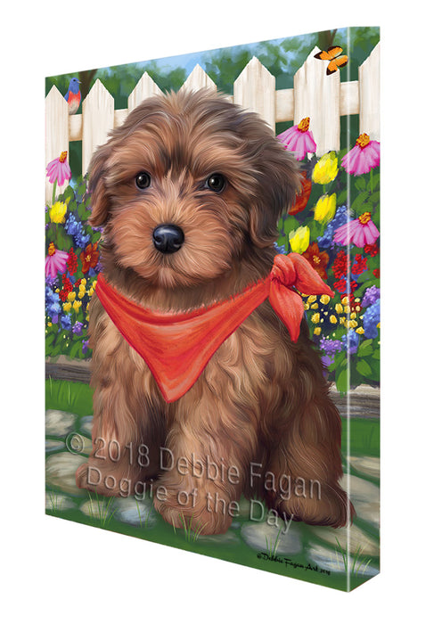 Spring Floral Yorkipoo Dog Canvas Wall Art CVS67444