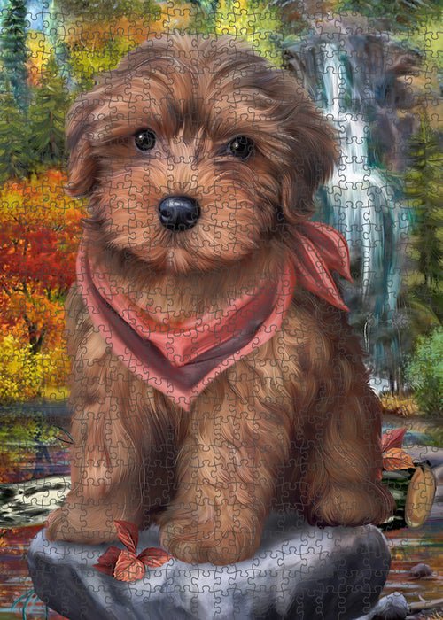 Scenic Waterfall Yorkipoo Dog Puzzle with Photo Tin PUZL54435