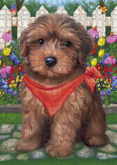 Spring Floral Yorkipoo Dog Puzzle with Photo Tin PUZL54270