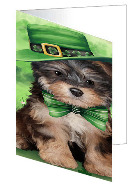 St. Patricks Day Irish Portrait Yorkipoo Dog Handmade Artwork Assorted Pets Greeting Cards and Note Cards with Envelopes for All Occasions and Holiday Seasons GCD52328