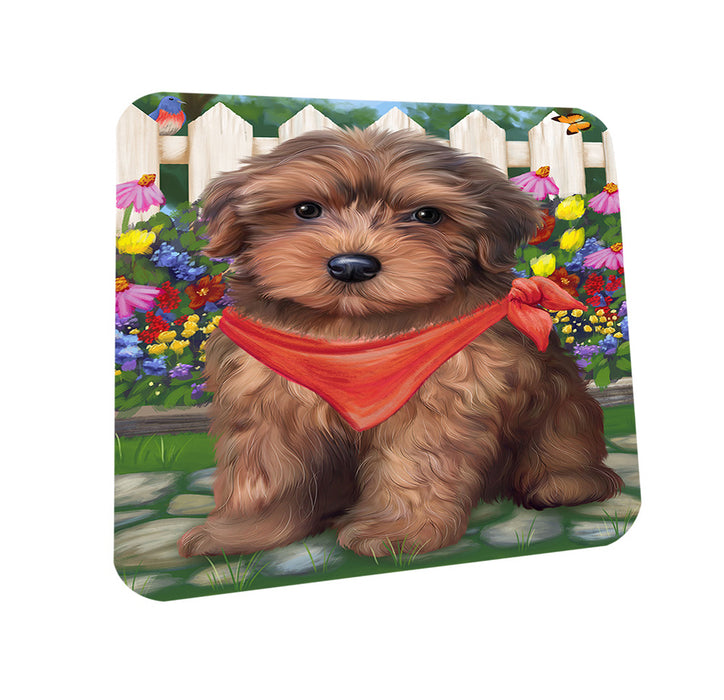 Spring Floral Yorkipoo Dog Coasters Set of 4 CST52150