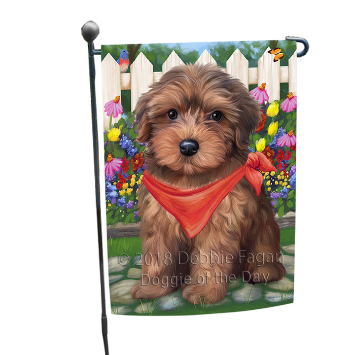 Spring Floral Yorkipoo Dog Garden Flag GFLG50017