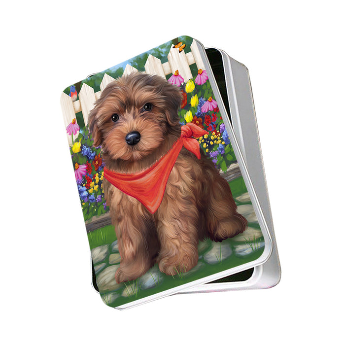 Spring Floral Yorkipoo Dog Photo Storage Tin PITN51847