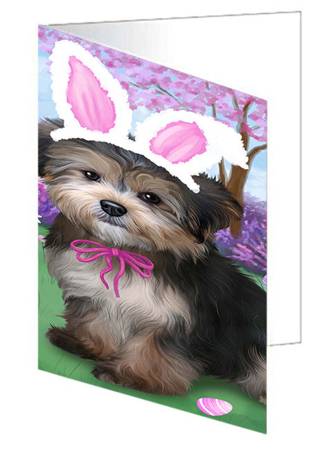 Yorkipoo Dog Easter Holiday Handmade Artwork Assorted Pets Greeting Cards and Note Cards with Envelopes for All Occasions and Holiday Seasons GCD51929