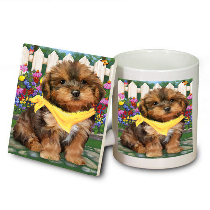 Spring Floral Yorkipoo Dog Mug and Coaster Set MUC52277
