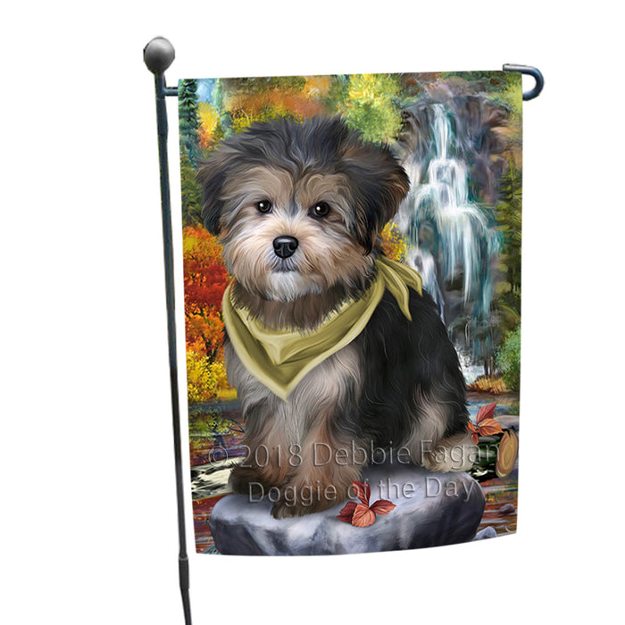 Scenic Waterfall Yorkipoo Dog Garden Flag GFLG50073