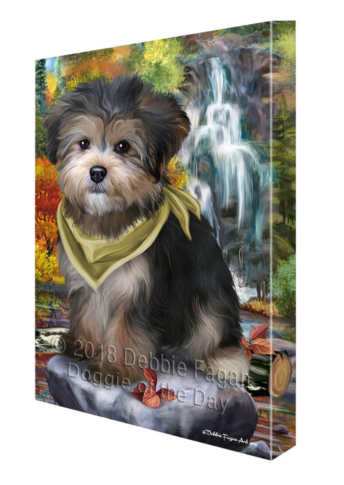Scenic Waterfall Yorkipoo Dog Canvas Wall Art CVS67948