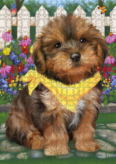 Spring Floral Yorkipoo Dog Puzzle with Photo Tin PUZL54273