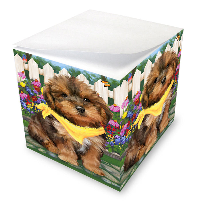 Spring Floral Yorkipoo Dog Note Cube NOC52285