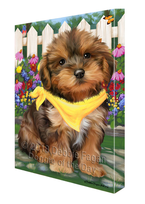 Spring Floral Yorkipoo Dog Canvas Wall Art CVS67453
